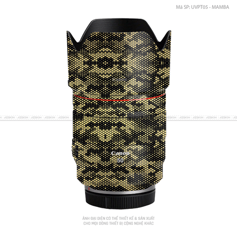Dán Skin Ống Kính Canon Vân Nổi Mamba Vàng Đồng | UVPT05