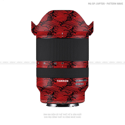 Dán Skin Ống Kính Tamron Vân Nổi Pattern Wave Đỏ | UVPT09