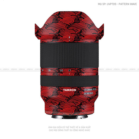 Dán Skin Ống Kính Tamron Vân Nổi Pattern Wave Đỏ | UVPT09