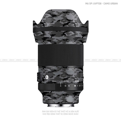 Dán Skin Ống Kính Sigma Vân Nổi Camo Urban Xám | UVPT08