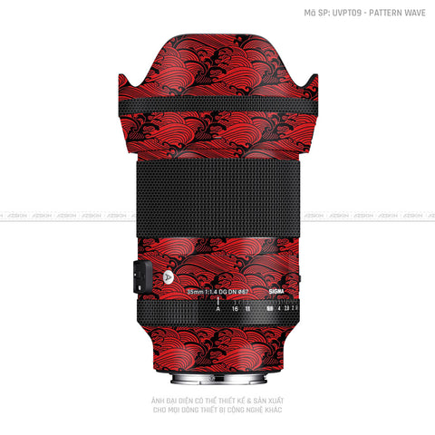 Dán Skin Ống Kính Sigma Vân Nổi Pattern Wave Đỏ | UVPT09