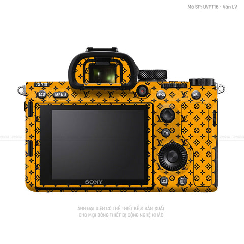 Dán Skin Máy Ảnh Sony Vân Pattern LV Vàng Đen | UVPT16
