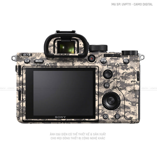 Dán Skin Máy Ảnh Sony Vân Camo Digital Vàng Cát | UVPT11