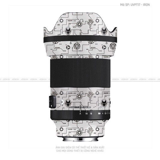 Dán Skin Ống Kính Sigma Vân Nổi Pattern Ironman Trắng | UVPT17