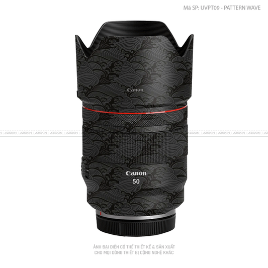 Dán Skin Ống Kính Canon Vân Nổi Pattern Wave Đen | UVPT09