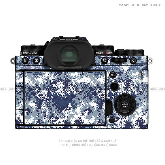 Dán Skin Máy Ảnh Fujifilm Vân Nổi Camo Digital Xanh | UVPT11