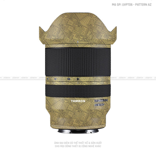 Dán Skin Ống Kính Tamron Vân Nổi Pattern AZ Vàng Đồng | UVPT06