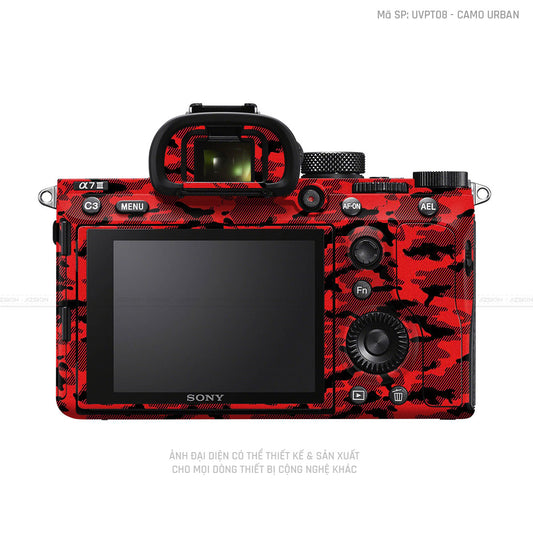 Dán Skin Máy Ảnh Sony Vân Camo Urban Đỏ | UVPT08