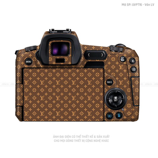 Dán Skin Máy Ảnh Canon Vân Nổi Vân Pattern LV Nâu | UVPT16
