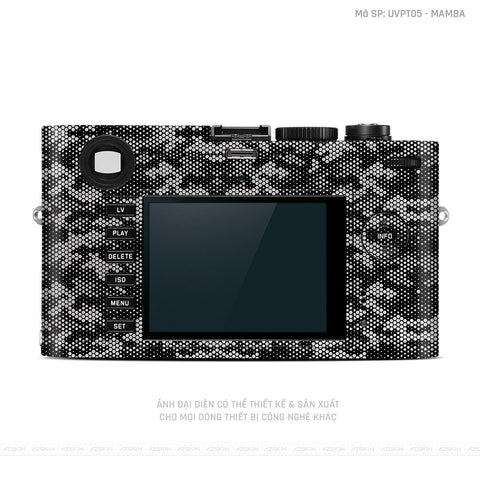 Dán Skin Máy Ảnh Leica Vân Nổi Mamba Đỏ Trắng | UVPT05