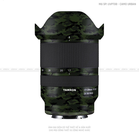 Dán Skin Ống Kính Tamron Vân Nổi Camo Urban Xanh | UVPT08