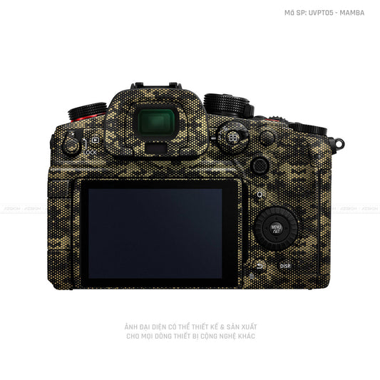 Dán Skin Máy Ảnh Lumix Vân Nổi Mamba Vàng Đồng | UVPT05