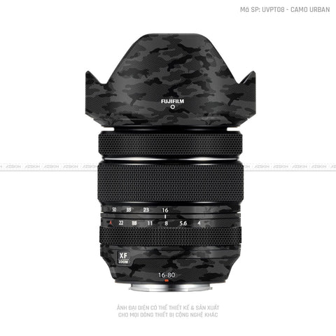 Dán Skin Ống Kính Fujifilm Vân Nổi Camo Urban Đen | UVPT08