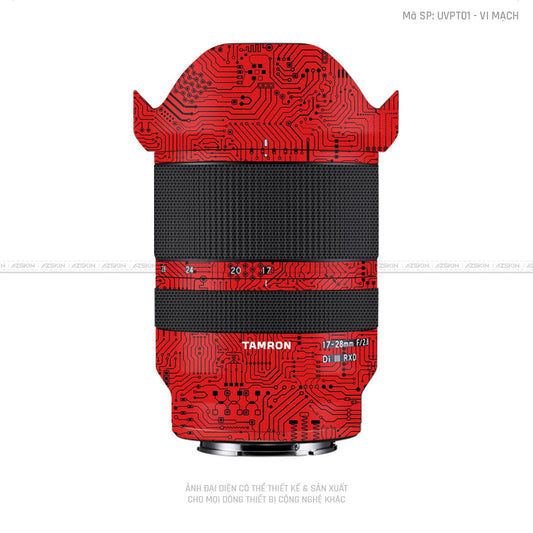 Dán Skin Ống Kính Tamron Vân Nổi Vi Mạch Đỏ | UVPT01