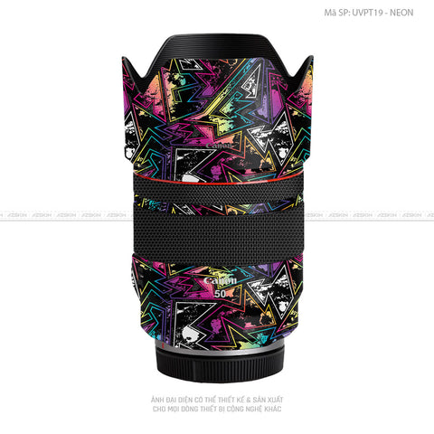 Dán Skin Ống Kính Canon Vân Nổi Neon 04 | UVPT19