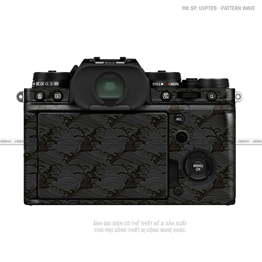 Dán Skin Máy Ảnh Fujifilm Vân Nổi Pattern Wave Đen | UVPT09