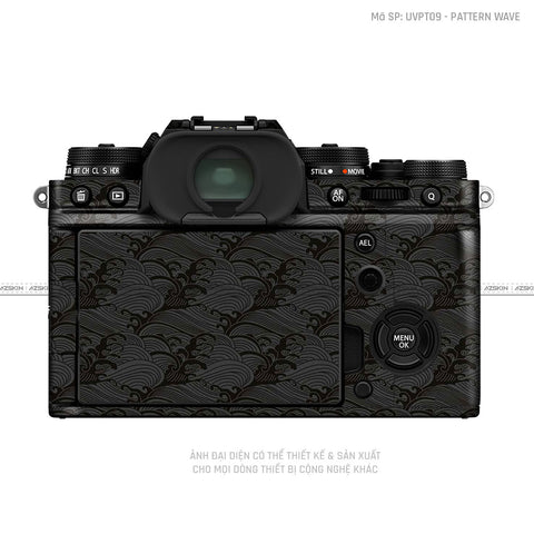 Dán Skin Máy Ảnh Fujifilm Vân Nổi Pattern Wave Đen | UVPT09