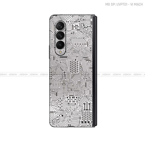 Dán Skin Galaxy Z Fold3 Vân Vi Mạch Trắng | UVPT01