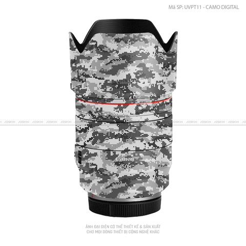 Dán Skin Ống Kính Canon Vân Nổi Camo Digital Xám | UVPT11