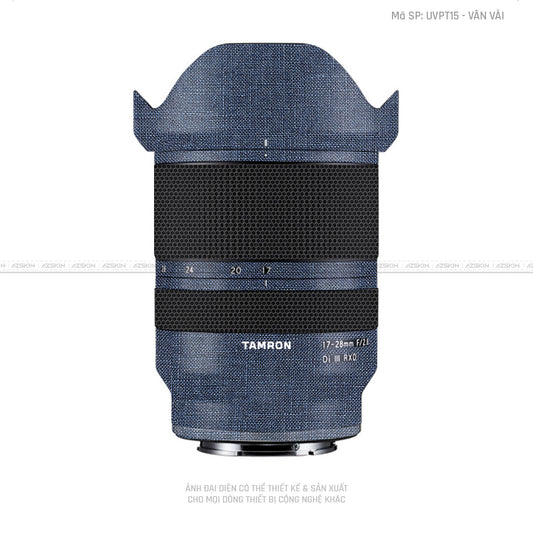 Dán Skin Ống Kính Tamron Vân Vải Xanh Blue | UVPT15