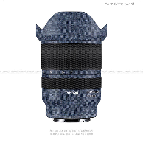 Dán Skin Ống Kính Tamron Vân Vải Xanh Blue | UVPT15