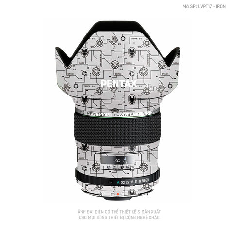 Dán Skin Ống Kính Pentax Vân IRonman Trắng | UVPT17
