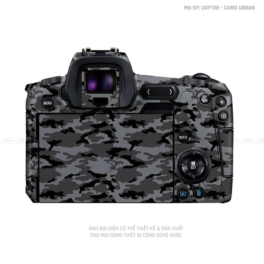 Dán Skin Máy Ảnh Canon Vân Nổi Camo Urban Xám | UVPT08