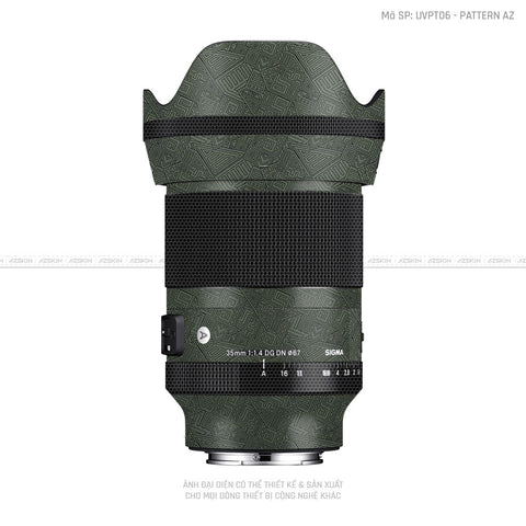 Dán Skin Ống Kính Sigma Vân Pattern AZ Xanh | UVPT06