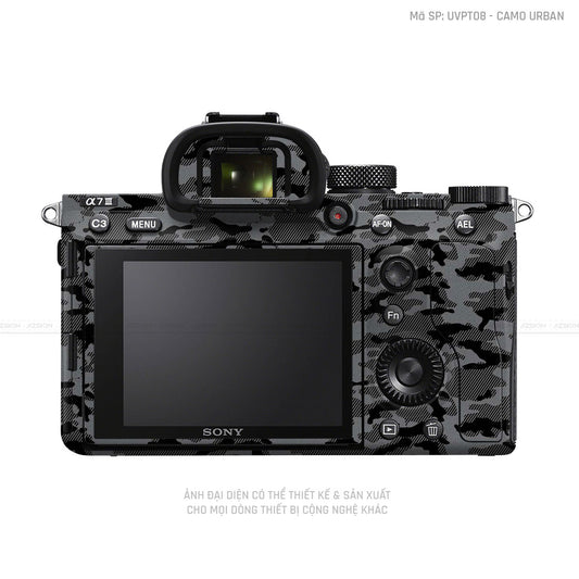 Dán Skin Máy Ảnh Sony Vân Camo Urban Xám | UVPT08