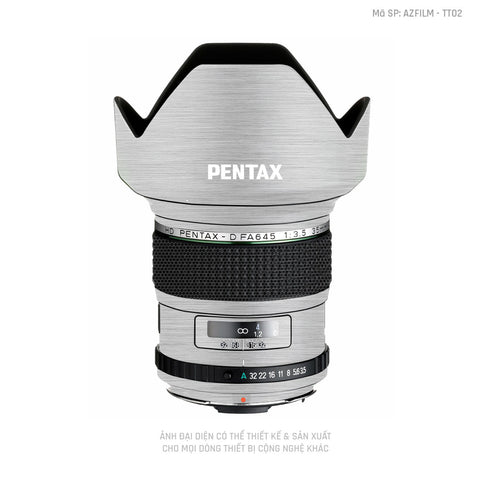 Dán Skin Ống Kính Pentax Vân Xước Titan Bạc | AZFILM - TT02