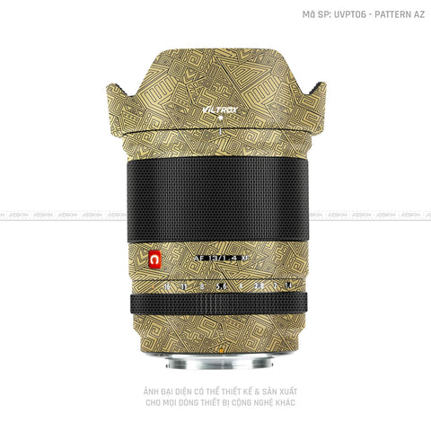 Dán Skin Ống Kính Viltrox Vân Nổi Pattern AZ Vàng Đồng | UVPT06