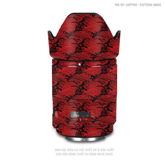 Dán Skin Ống Kính Máy Ảnh Vân Pattern Wave Đỏ | UVPT09