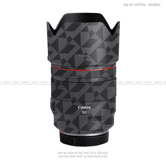 Dán Skin Ống Kính Canon Vân Nổi Nordic Xám | UVPT02