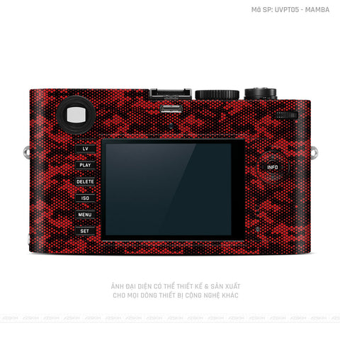 Dán Skin Máy Ảnh Leica Vân Nổi Mamba Đỏ | UVPT05