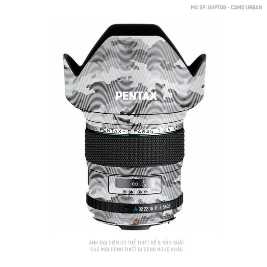 Dán Skin Ống Kính Pentax Pattern Camo Urban Trắng | UVPT08