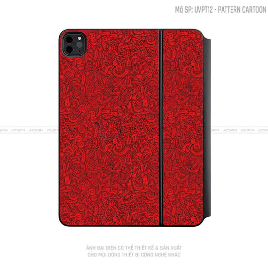 Dán Skin Magic Keyboard Vân Pattern Cartoon Đỏ | UVPT12