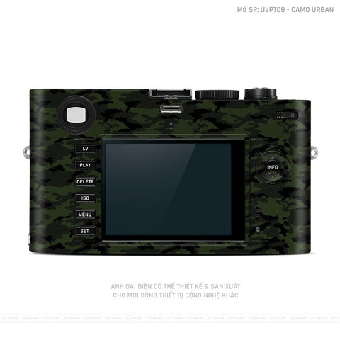 Dán Skin Máy Ảnh Leica Vân Nổi Camo Urban Xanh | UVPT08