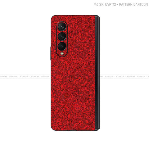 Dán Skin Galaxy Z Fold 6 Vân Nổi Cartoon Đỏ | UVPT12