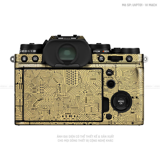 Dán Skin Máy Ảnh Fujifilm Vân Nổi Vi Mạch Vàng | UVPT01
