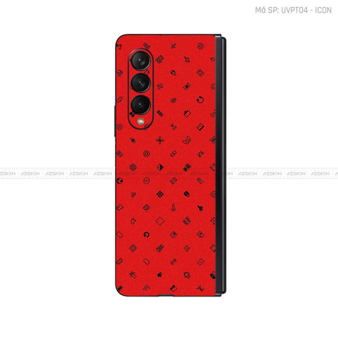 Dán Skin Galaxy Z Fold3 Vân Nổi ICON Đỏ | UVPT04