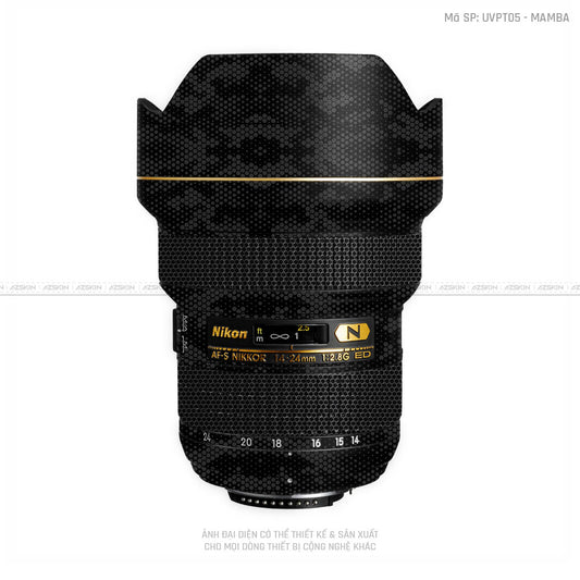Dán Skin Ống Kính Nikon Vân Nổi Mamba Đen | UVPT05