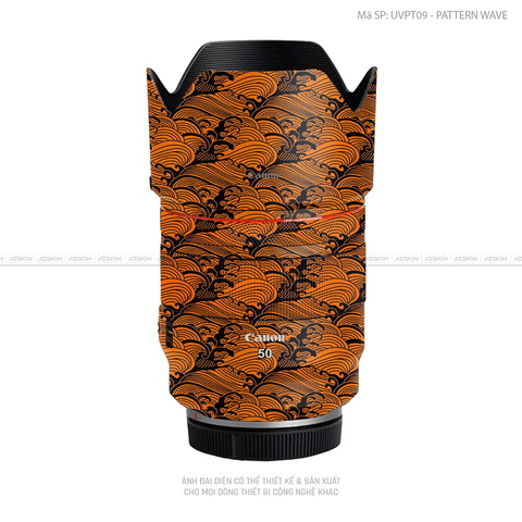 Dán Skin Ống Kính Canon Vân Nổi Pattern Wave (Vân Sóng) Cam| UVPT09