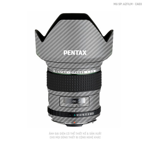 Dán Skin Ống Kính Pentax Vân Carbon Xám | AZFILM - CA03