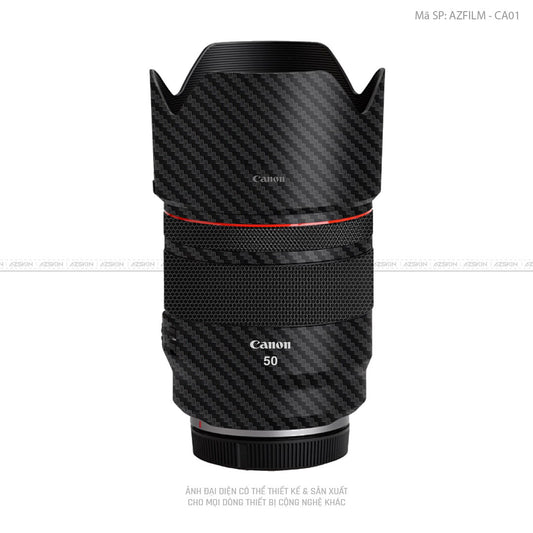 Dán Skin Ống Kính Canon Vân Nổi Carbon Đen | AZFILM - CA01