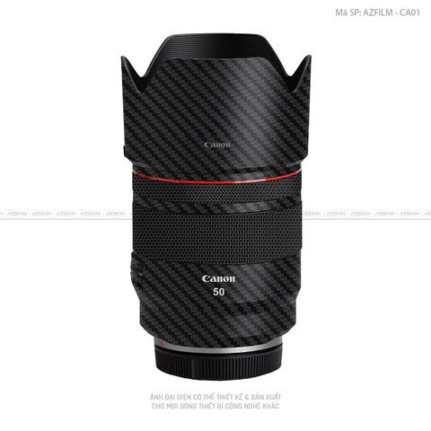 Dán Skin Ống Kính Canon Vân Nổi Carbon Đen | AZFILM - CA01