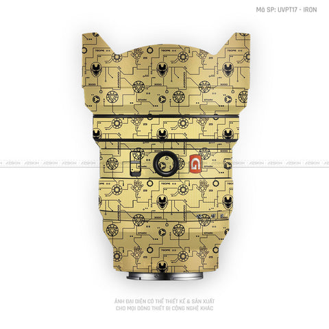 Dán Skin Ống Kính Sony Vân Nổi Pattern IRonman Vàng | UVPT17