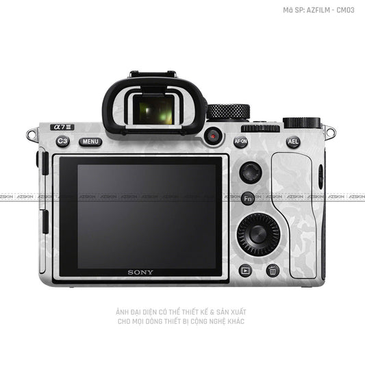 Dán Skin Máy Ảnh Sony Vân Camo Trắng | AZFILM - CM03