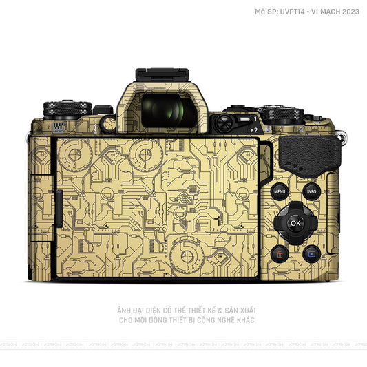 Dán Skin Máy Ảnh Olympus Vân Vi Mạch 2023 Vàng Gold | UVPT14