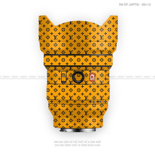 Dán Skin Ống Kính Sony Vân Nổi Pattern LV Đen Vàng | UVPT16