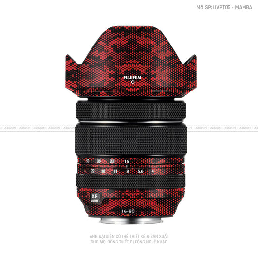 Dán Skin Ống Kính Fujifilm Vân Nổi Mamba Đỏ | UVPT05